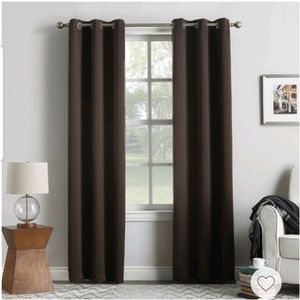 Sun Zero Kenneth Curtain Panels in Chocolate